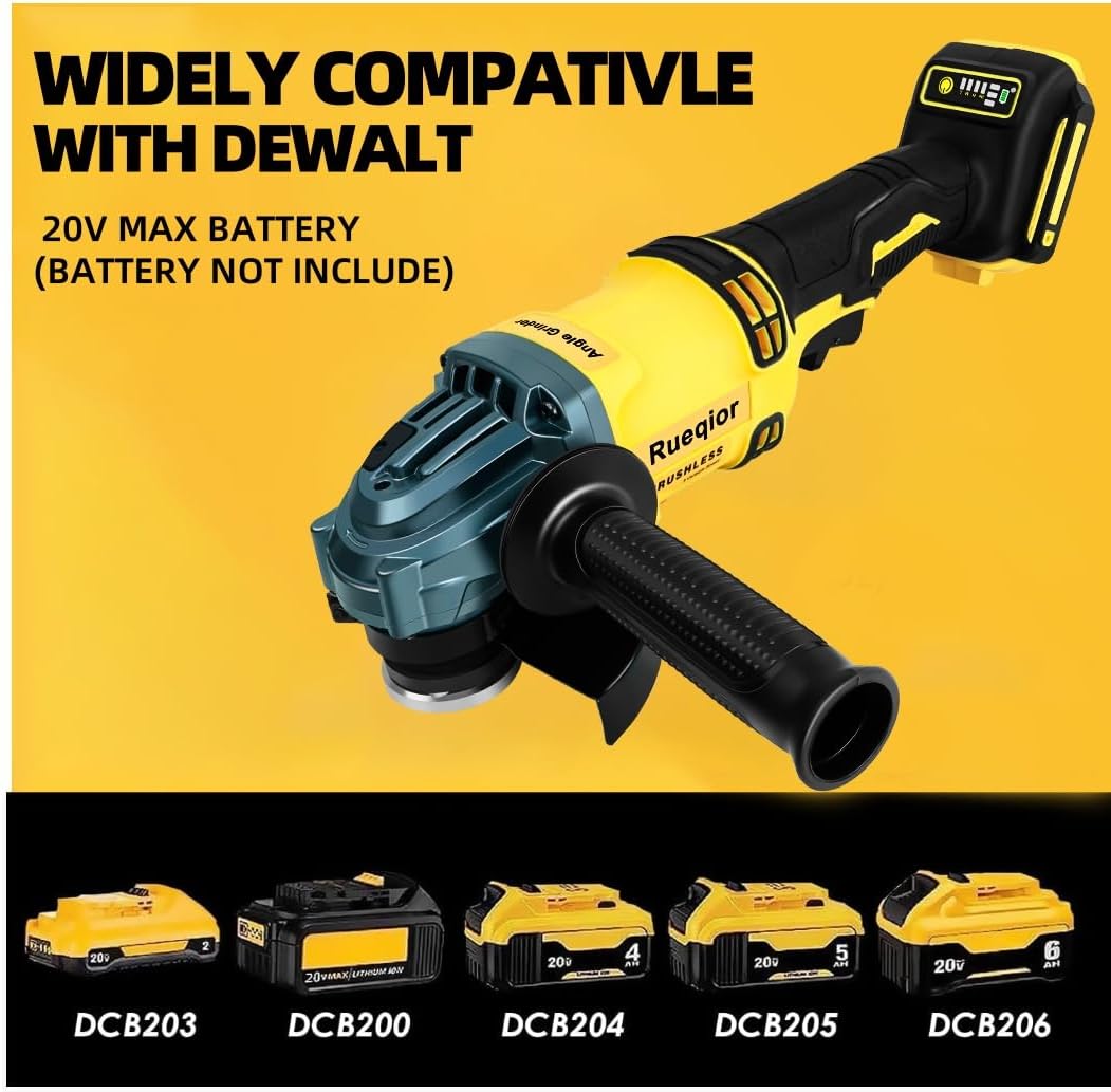 Cordless Angle Grinder, 4-1/2" Brushless 10000 RPM, 3-Speed, Compatible with DEWALT 20V MAX Battery (Tool Only)