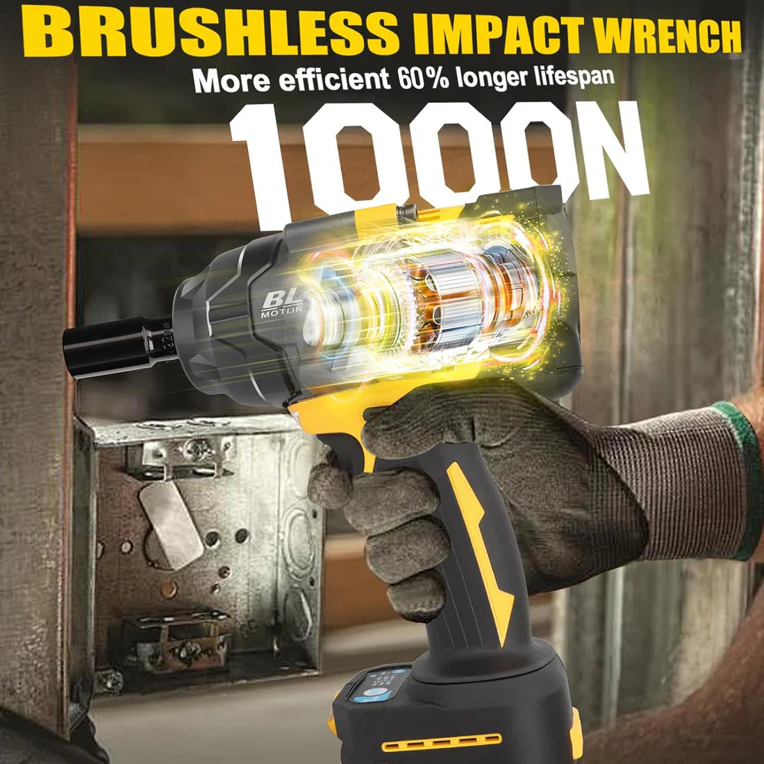 1/2-inch cordless impact wrench with 20V battery