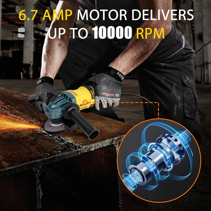 Cordless Angle Grinder, 4-1/2" Brushless 10000 RPM, 3-Speed, Compatible with DEWALT 20V MAX Battery (Tool Only)
