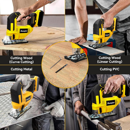 Cordless Jig Saw for DEWALT 20V MAX Battery, Brushless, 3000 RPM Variable Speed, 45° Bevel, 3 Orbital Modes, Includes Blades